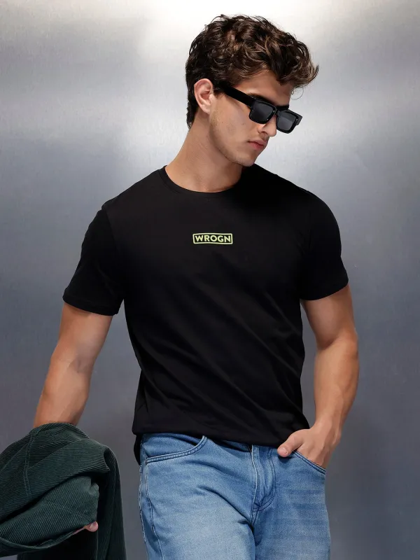 Solid Slim Fit T-Shirt   |  Black sold by Wrogn