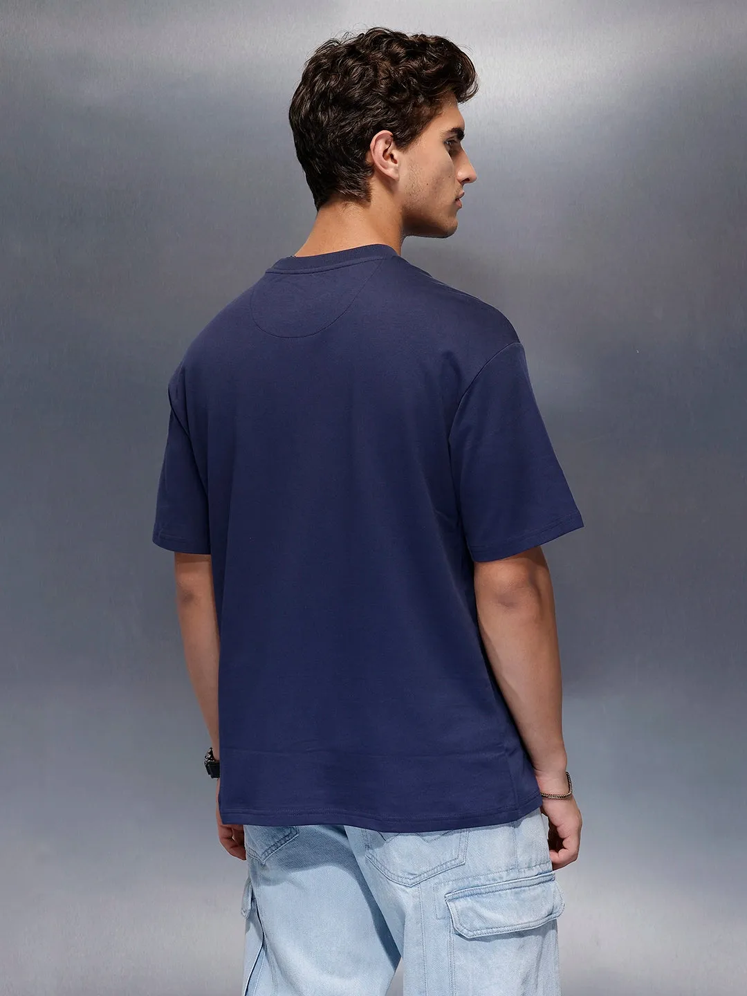 Classic Placement Printed T-Shirt | Navy Blue sold by Wrogn product image thumbnail 3