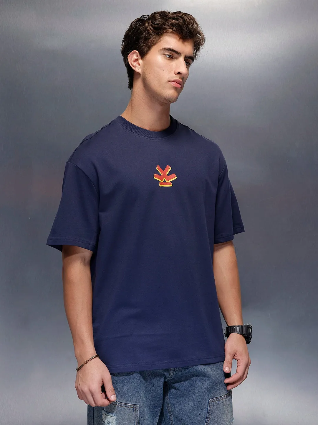 Classic Back Printed T-Shirt | Navy Blue sold by Wrogn product image thumbnail 4