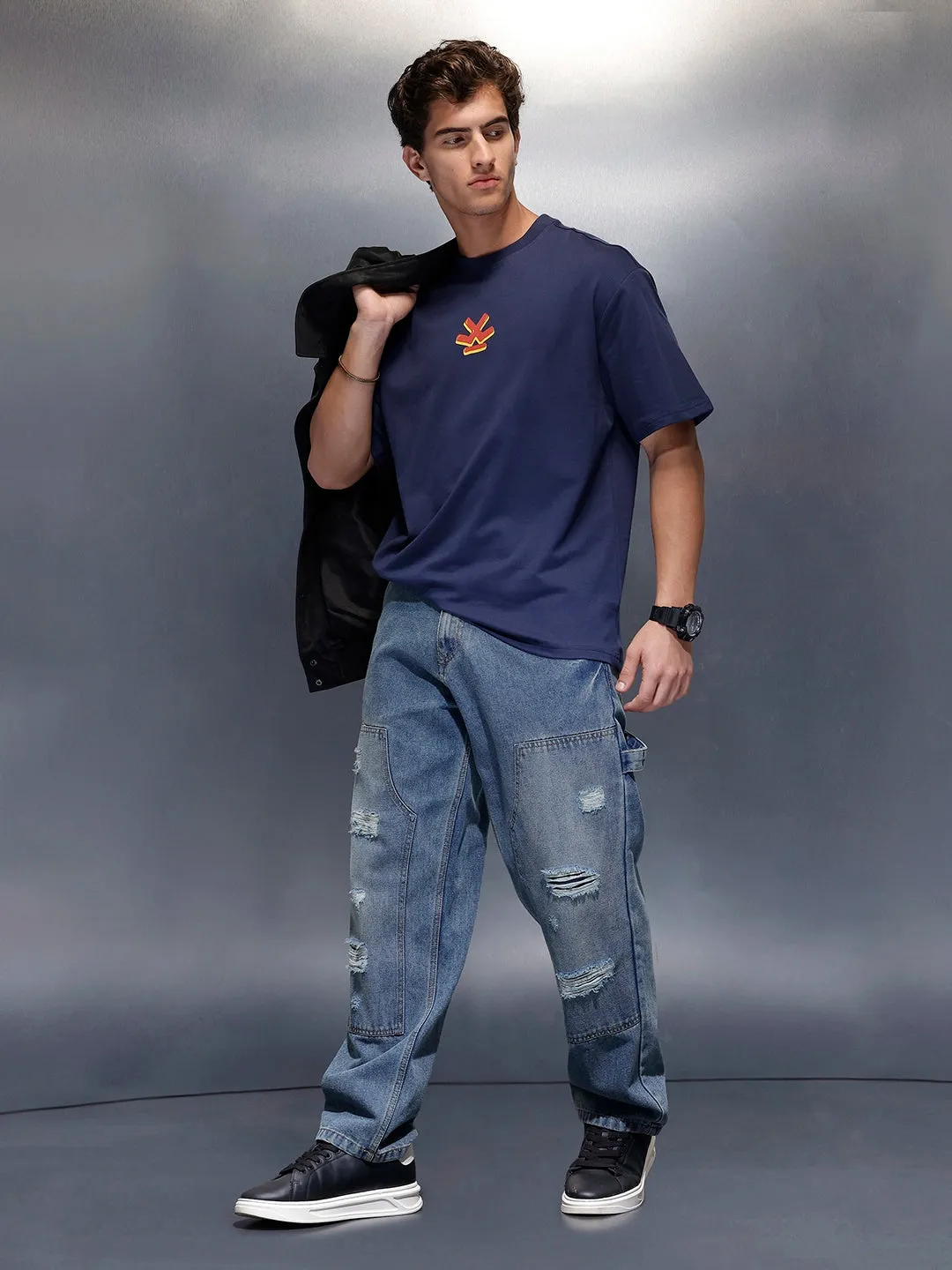 Classic Back Printed T-Shirt | Navy Blue sold by Wrogn product image thumbnail 2