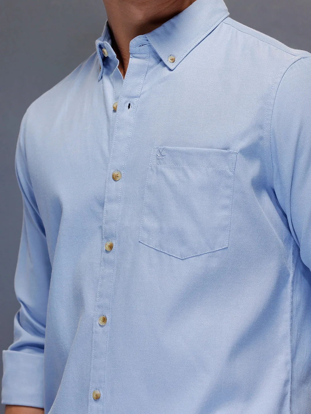 Men's Casual Regular Fit Shirt | Blue sold by Wrogn product image thumbnail 5