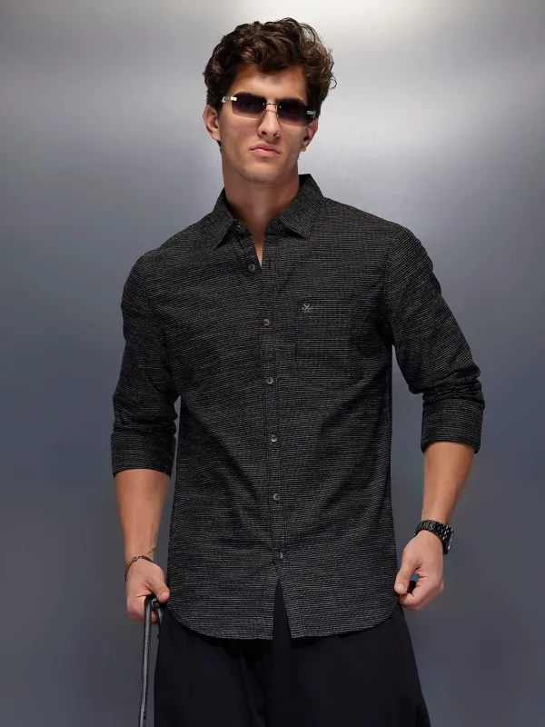 Men's Casual Regular Fit Shirt   |  Black sold by Wrogn