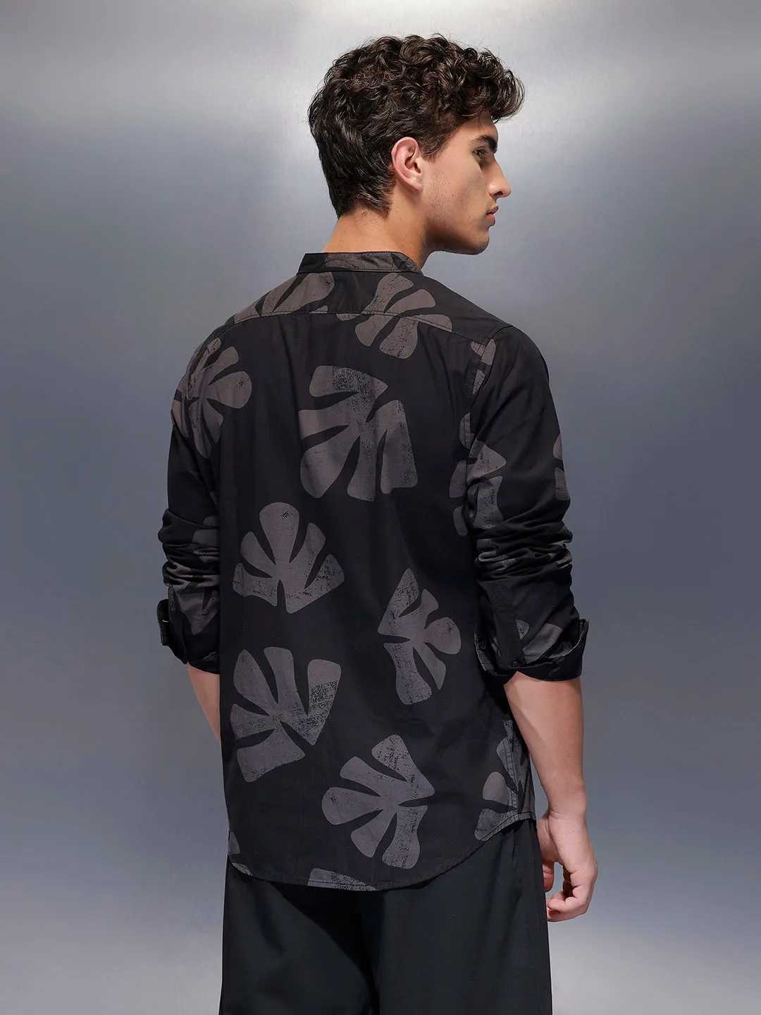 Men's Casual AOP Shirt | Black sold by Wrogn product image thumbnail 3