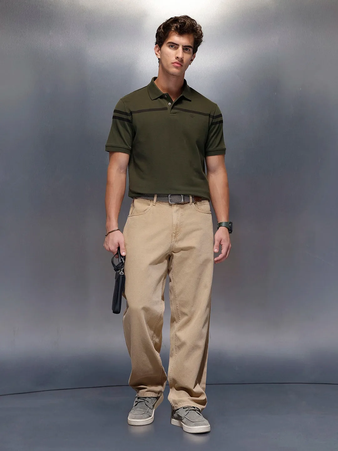 Classic Placement Printed Polo T-Shirt | Olive sold by Wrogn product image thumbnail 2