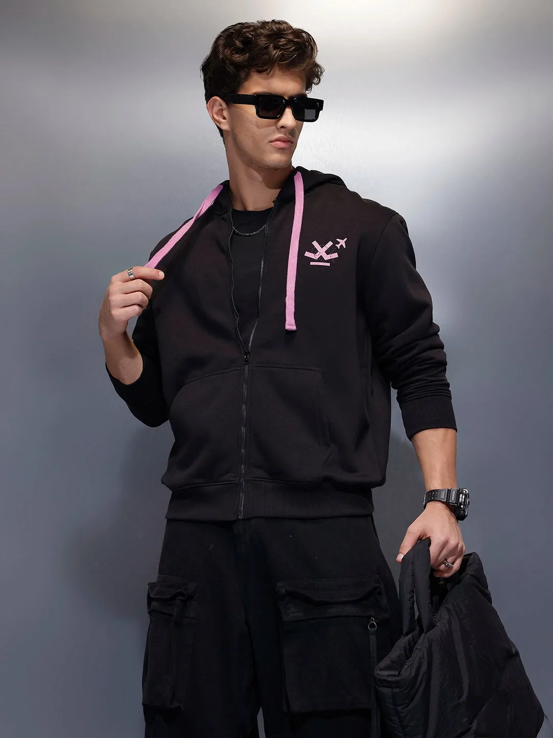 Men's Comfort Fit Hooded Sweatshirt | Black sold by Wrogn