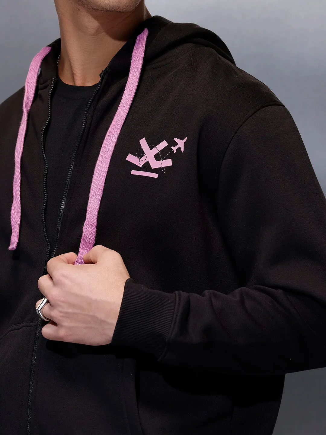 Men's Comfort Fit Hooded Sweatshirt | Black sold by Wrogn product image thumbnail 5