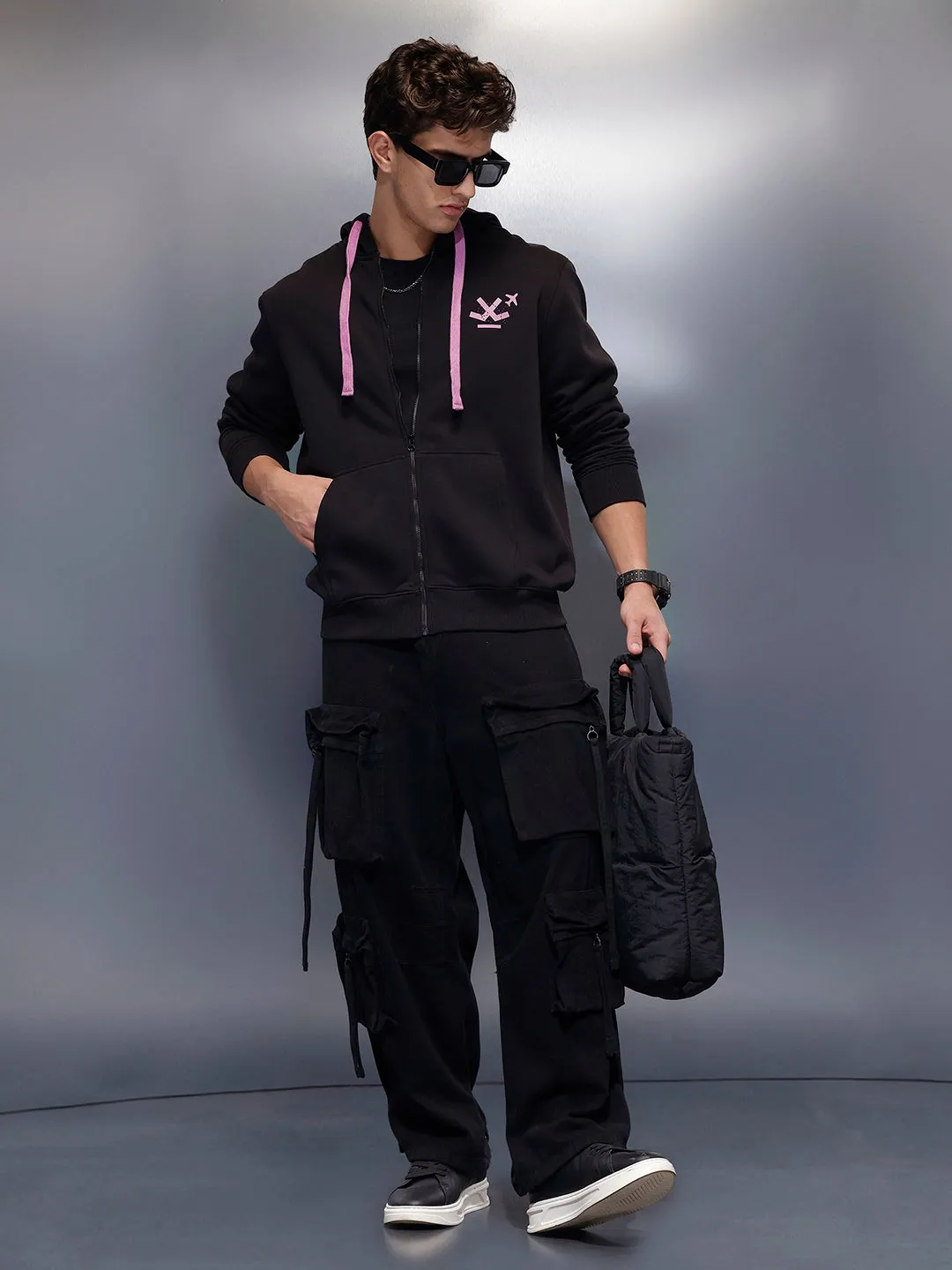 Men's Comfort Fit Hooded Sweatshirt | Black sold by Wrogn product image thumbnail 2