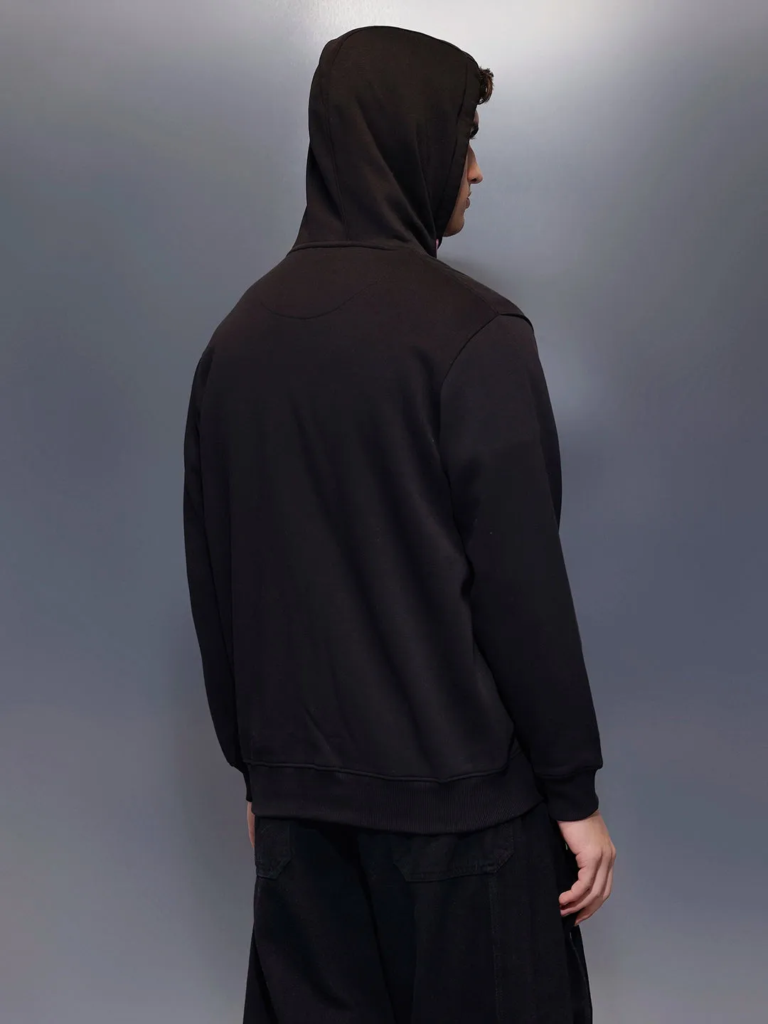 Men's Comfort Fit Hooded Sweatshirt | Black sold by Wrogn product image thumbnail 3