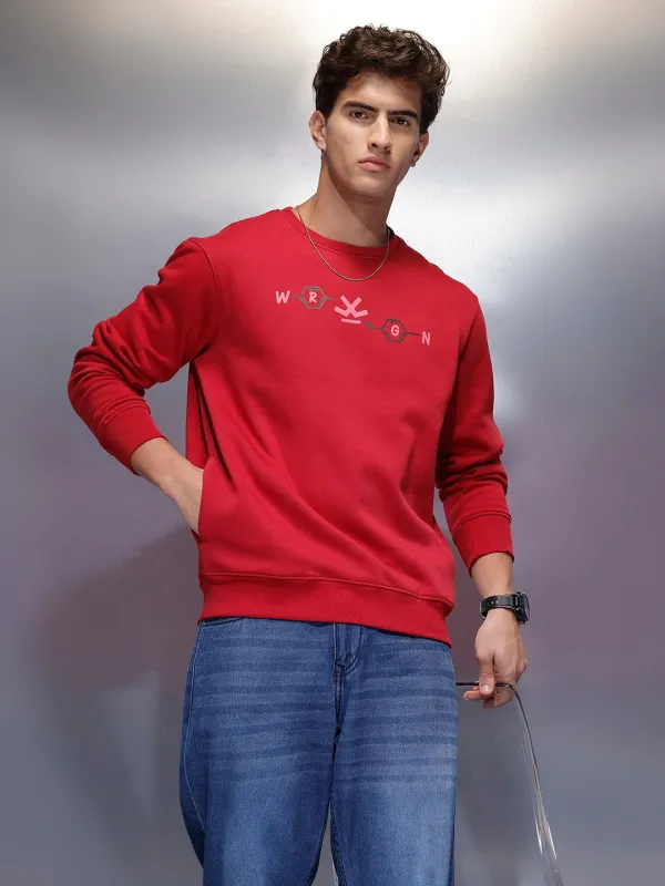 Men's Comfort Fit Sweatshirt   |  Red sold by Wrogn