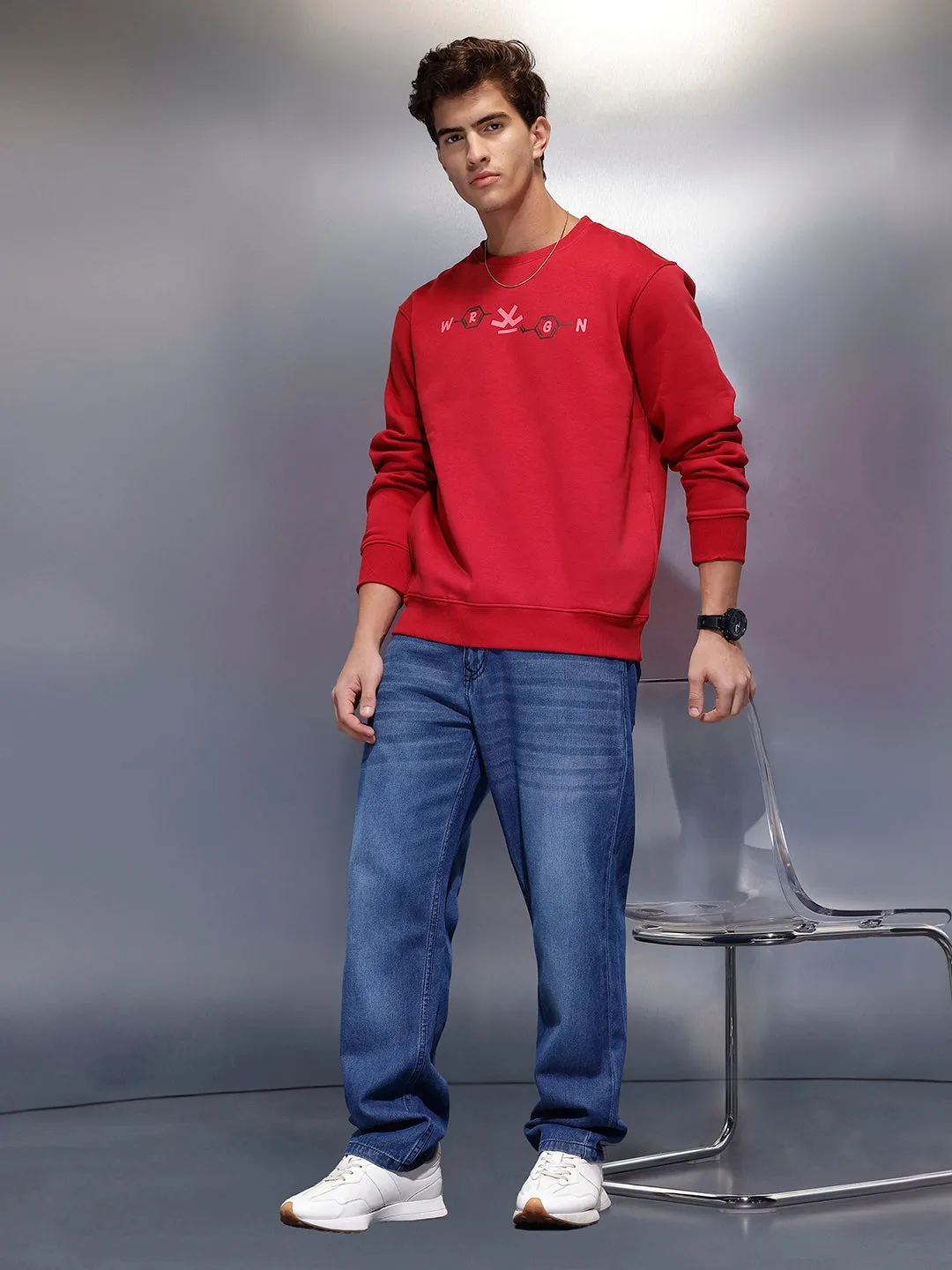 Men's Comfort Fit Sweatshirt | Red sold by Wrogn product image thumbnail 2