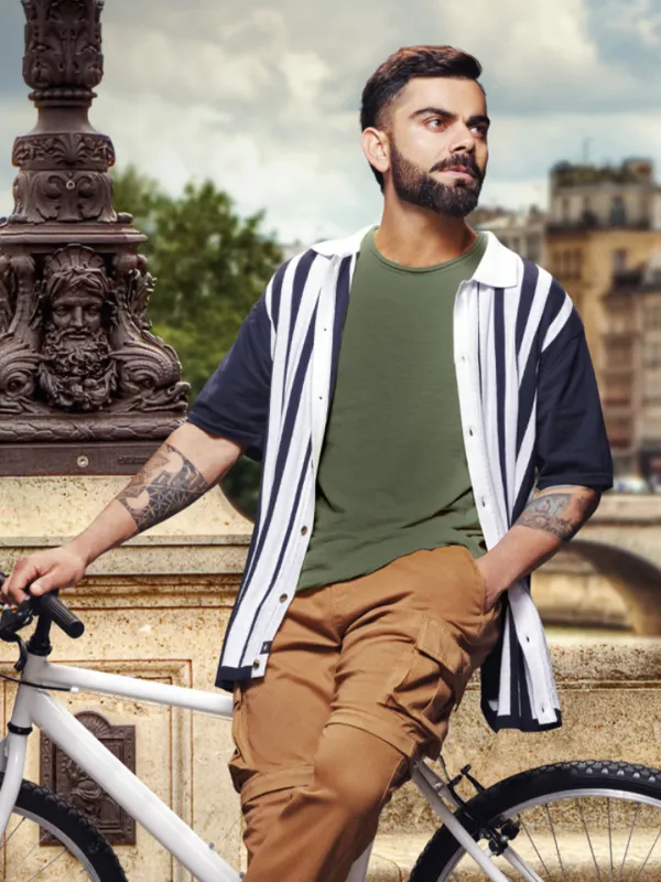 Vintage Stripes Flat Knit Navy Shirt sold by Wrogn