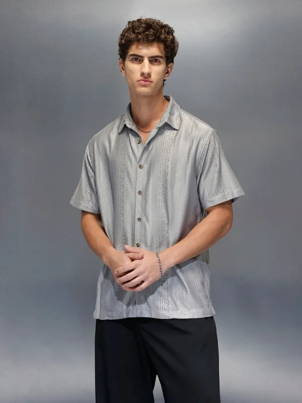 Men's Casual Regular Fit Half Sleeve Shirt  |  Grey sold by Wrogn