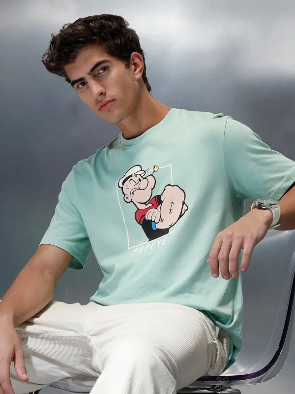 Wrogn Comfort Fit Graphic Printed T-Shirt | Light Green sold by Wrogn