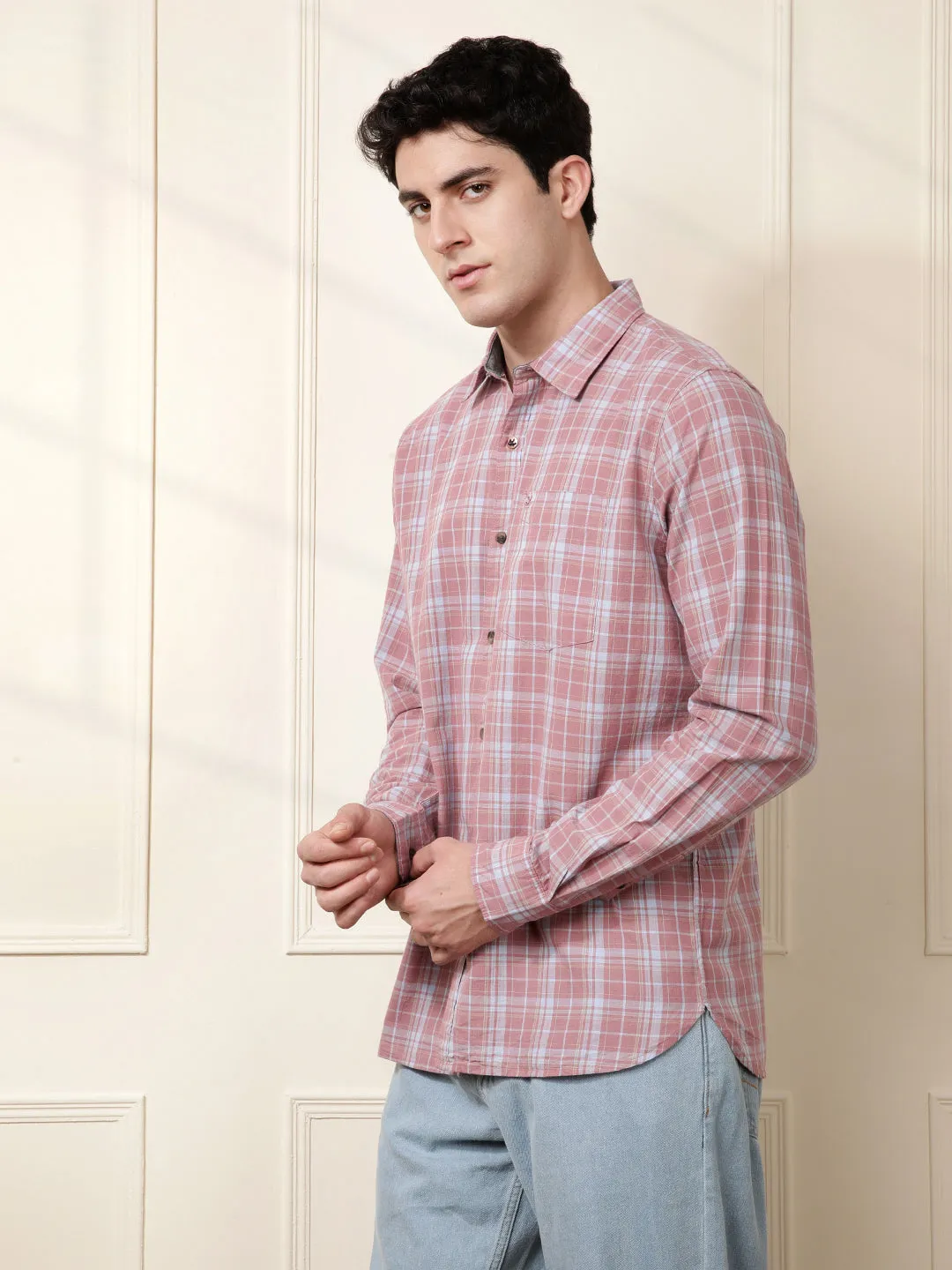 Dark Pink Full Sleeve Shirt sold by Wrogn product image thumbnail 4