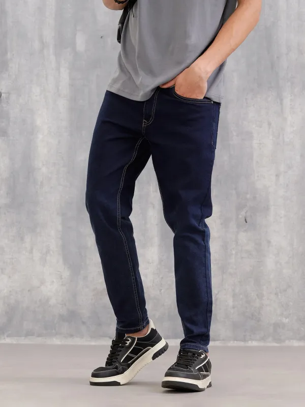 Skinny Crop Classic Denim Jeans | Blue sold by Wrogn