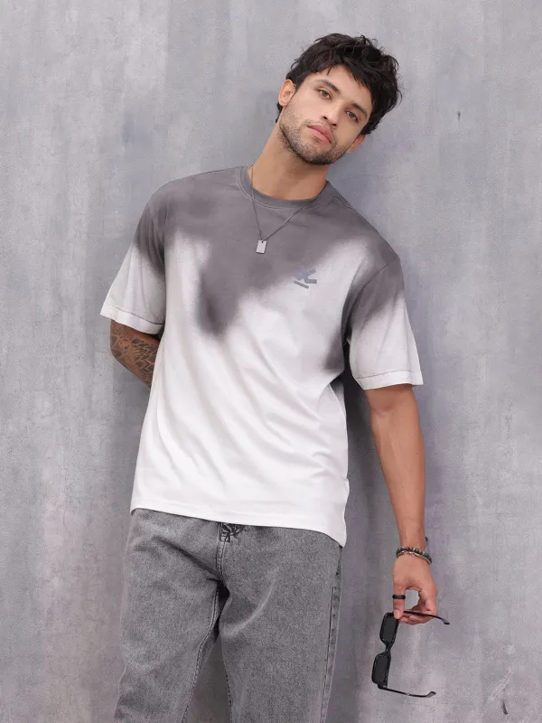 Grey Ombre Fade T-Shirt – Casual Streetwear Style | White sold by Wrogn