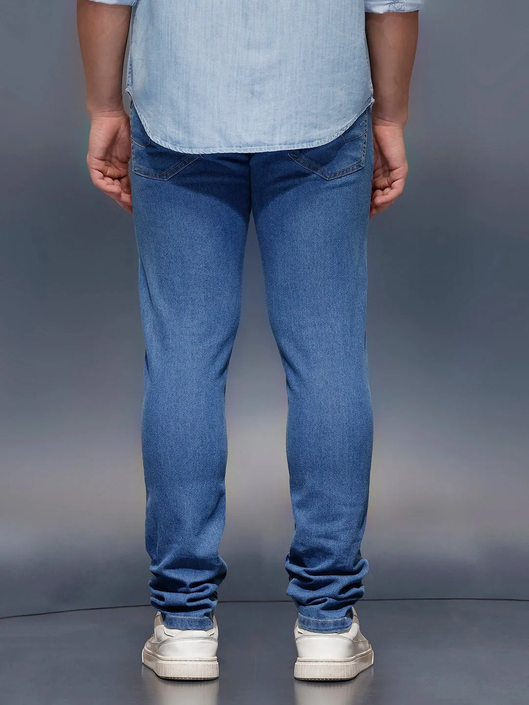 Men's Casual Slim Fit Jeans | Blue sold by Wrogn product image thumbnail 3