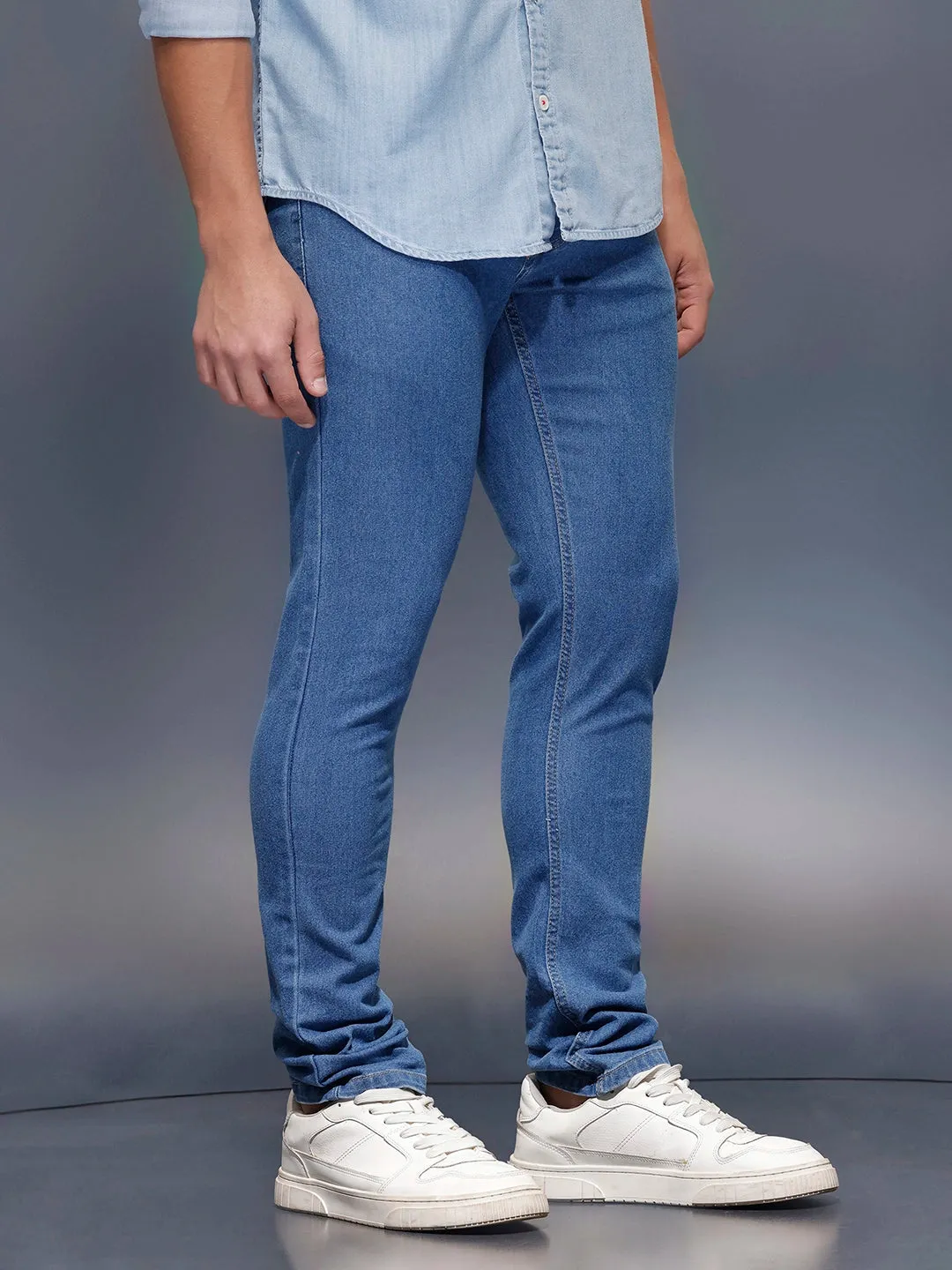 Men's Casual Slim Fit Jeans | Blue sold by Wrogn product image thumbnail 4