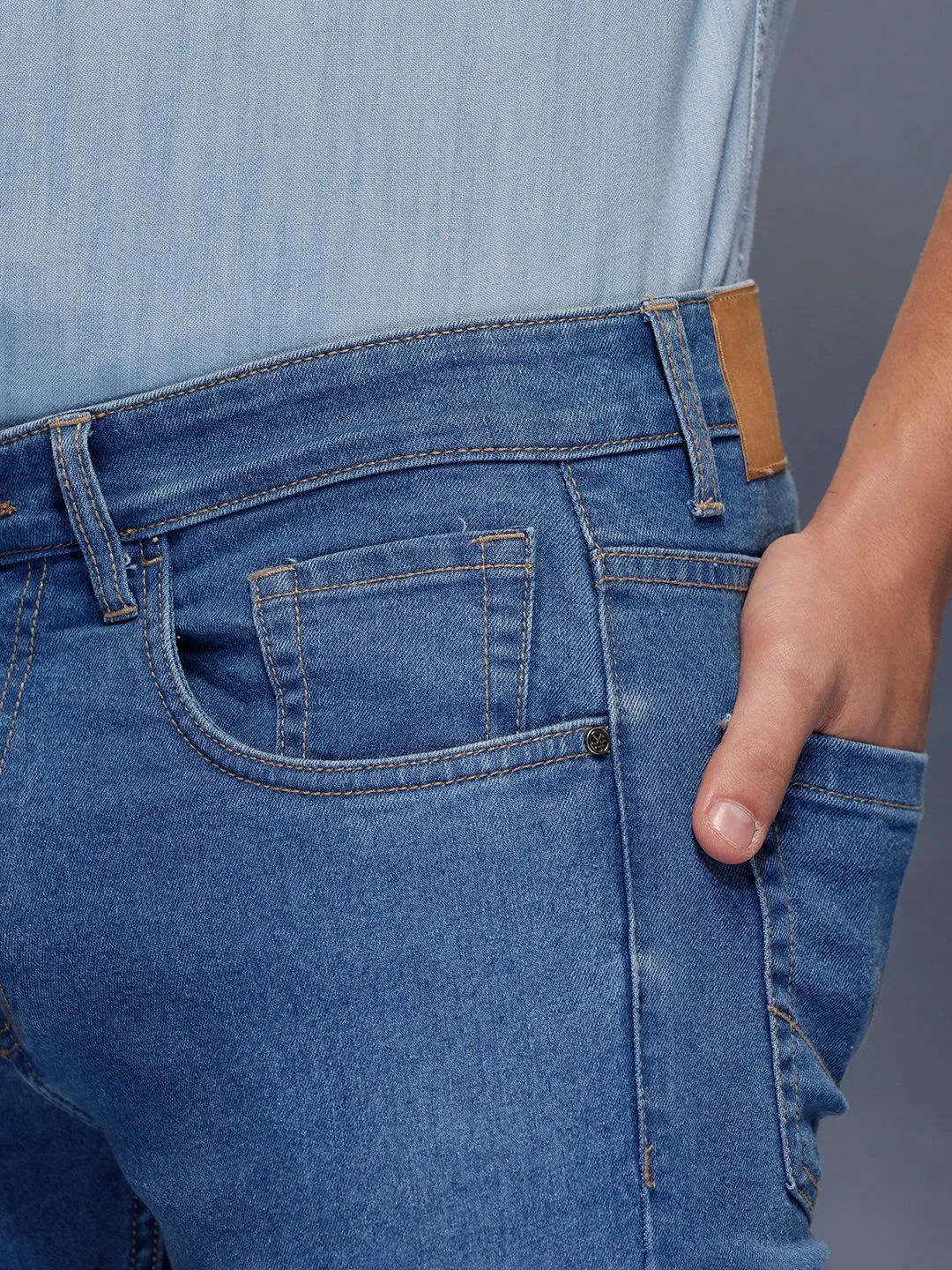 Men's Casual Slim Fit Jeans | Blue sold by Wrogn product image thumbnail 5