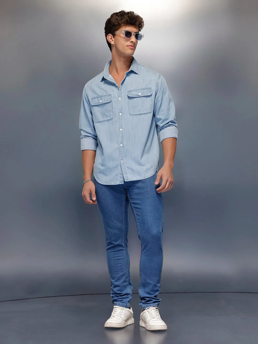 Men's Casual Slim Fit Jeans | Blue sold by Wrogn product image thumbnail 2