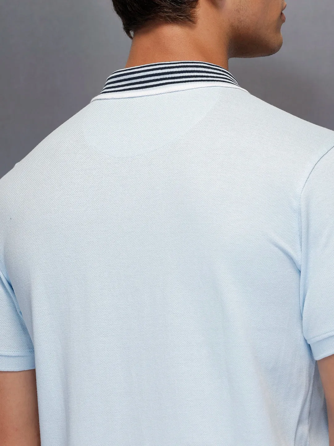 Classic Tipping Collar Polo T-Shirt | Light Blue sold by Wrogn product image thumbnail 5