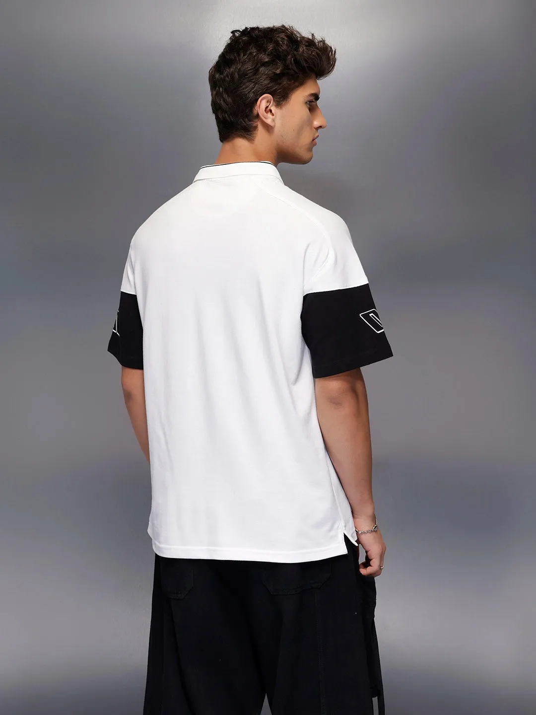 Classic Cut And Sew Polo T-Shirt | White sold by Wrogn product image thumbnail 3