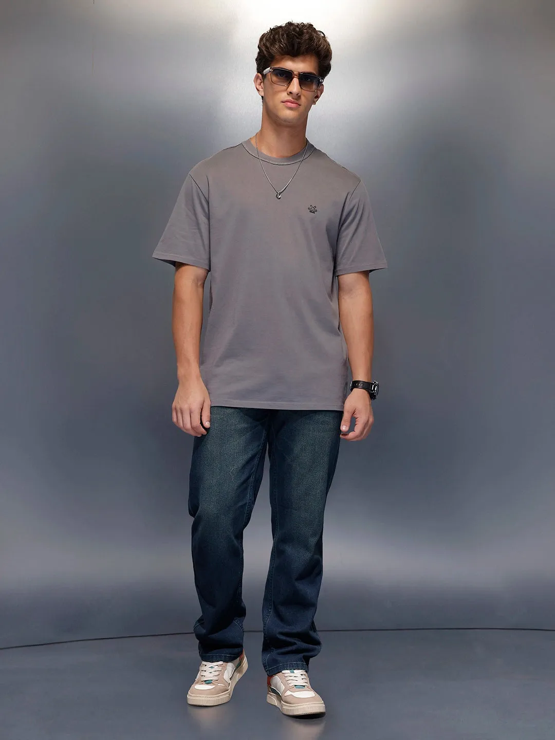 Solid Oversized T-Shirt | Grey sold by Wrogn product image thumbnail 2