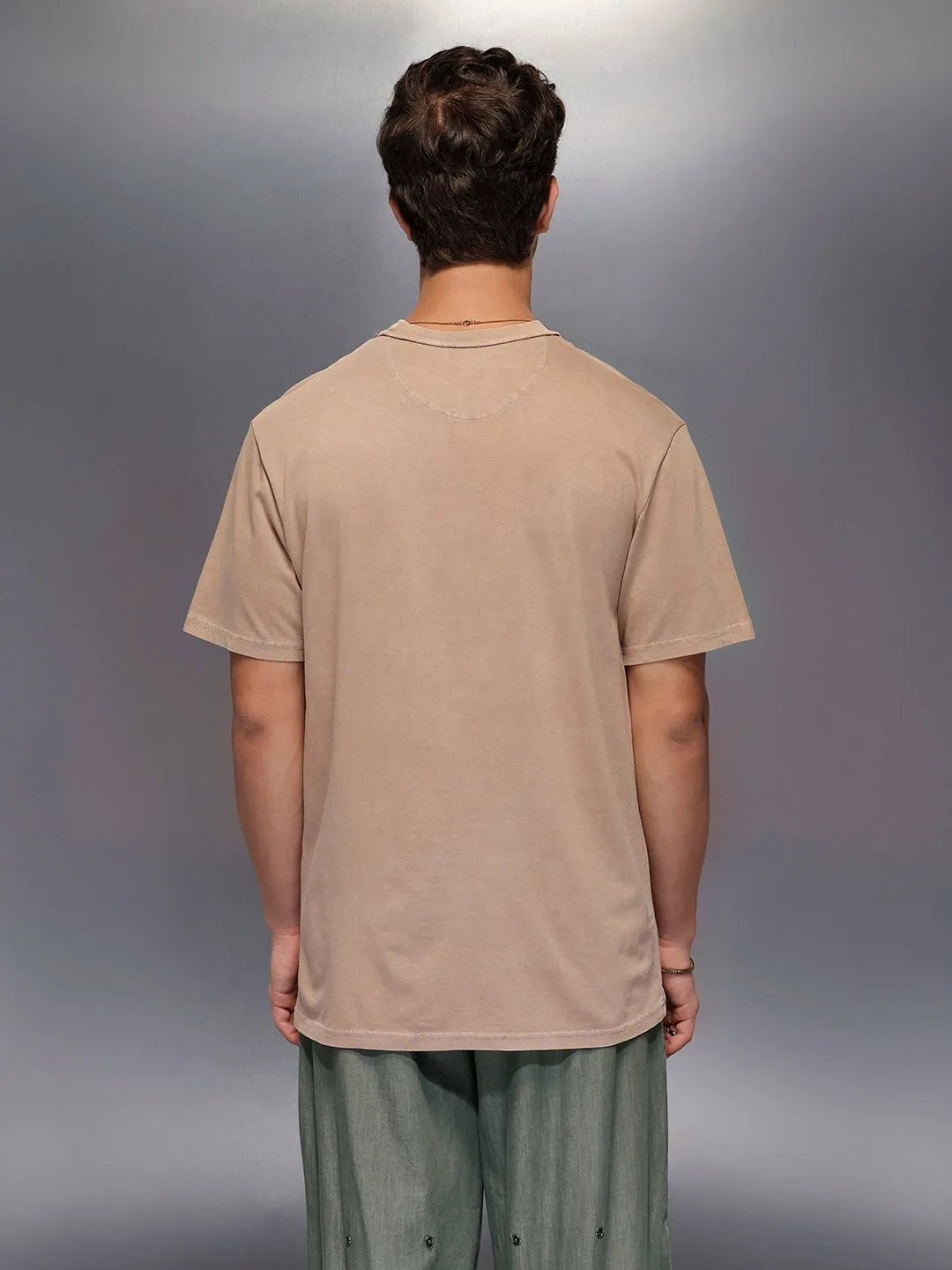 Solid Oversized T-Shirt | Beige sold by Wrogn product image thumbnail 3