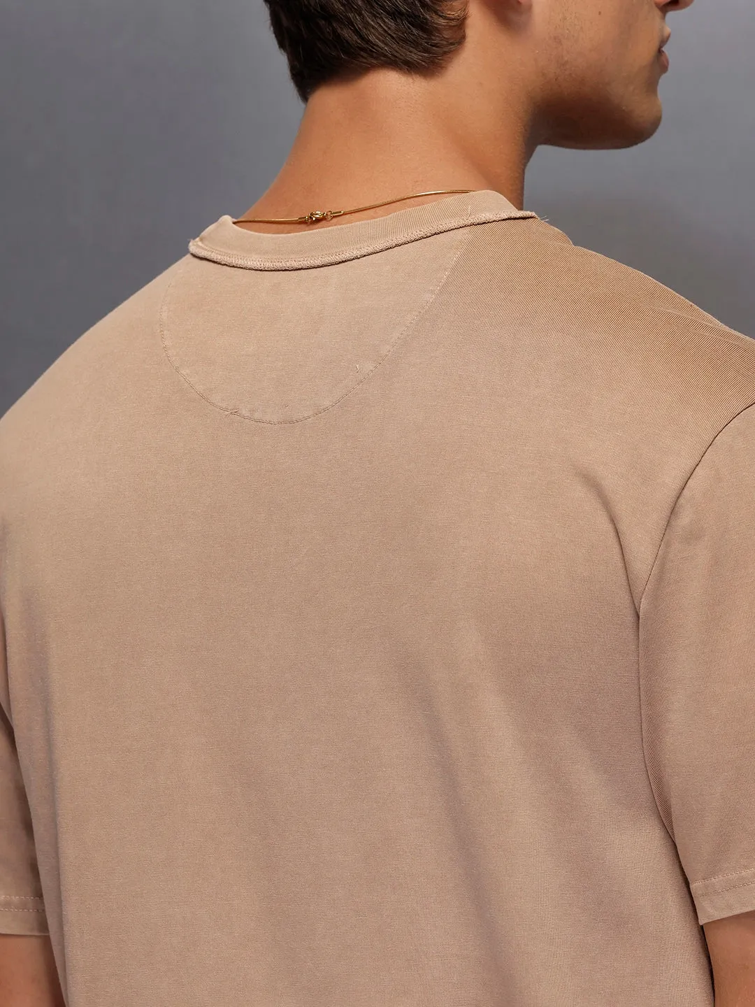 Solid Oversized T-Shirt | Beige sold by Wrogn product image thumbnail 5