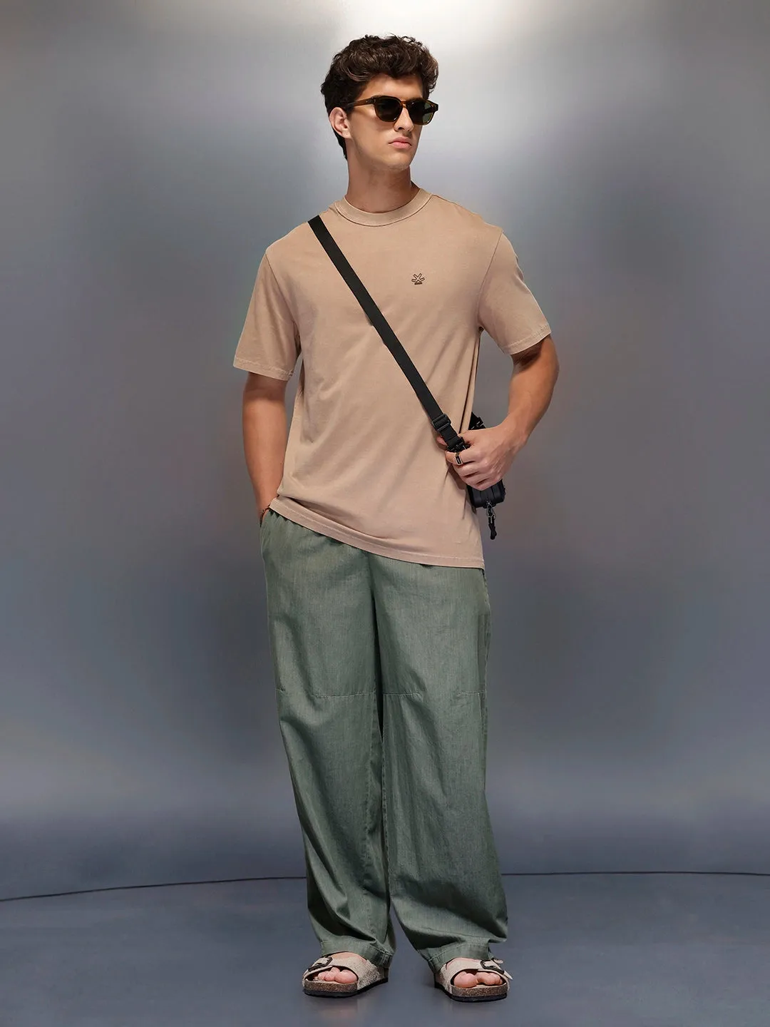 Solid Oversized T-Shirt | Beige sold by Wrogn product image thumbnail 2