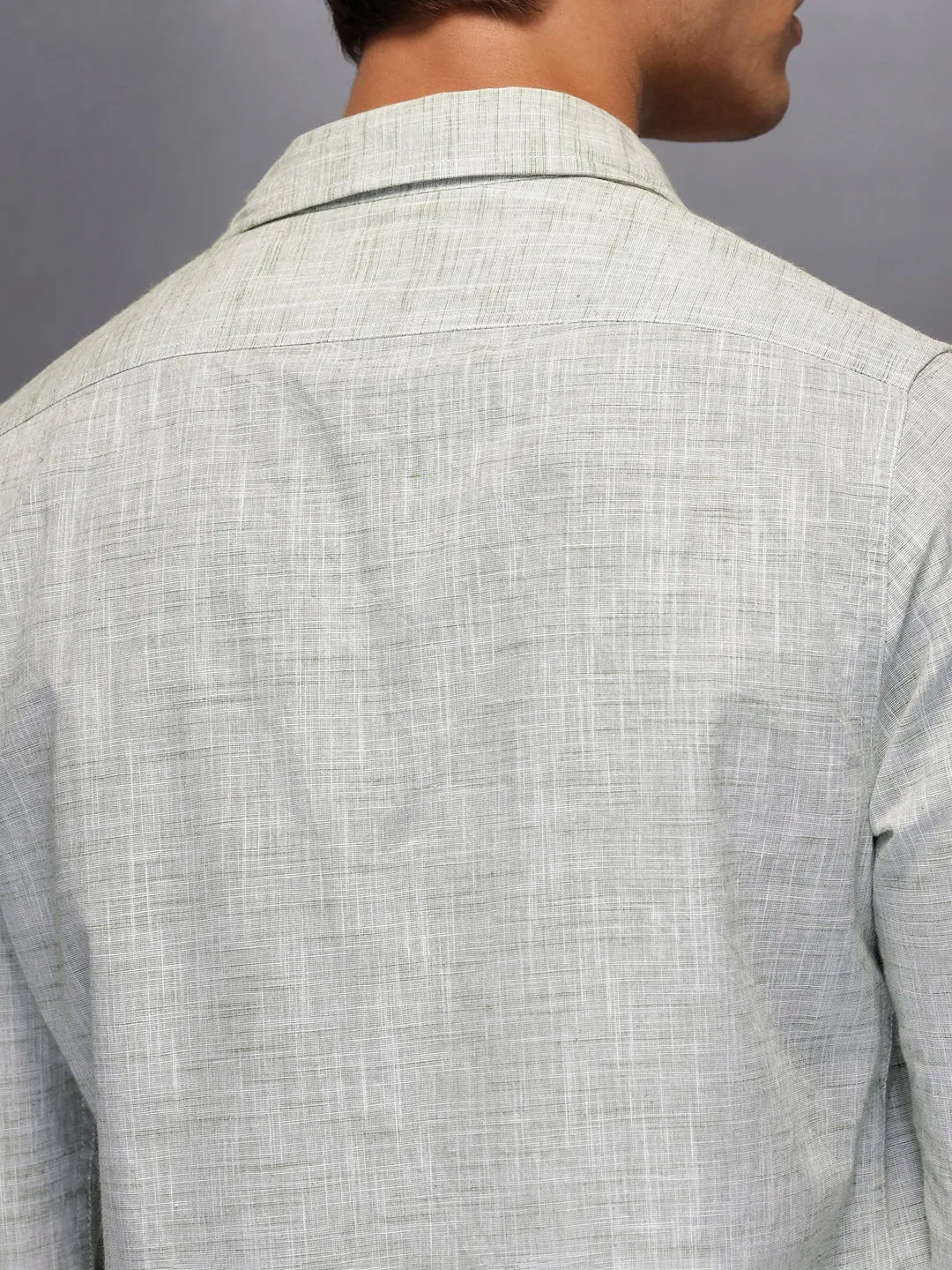 Solid Linin Blend Shirt | Green sold by Wrogn product image thumbnail 5