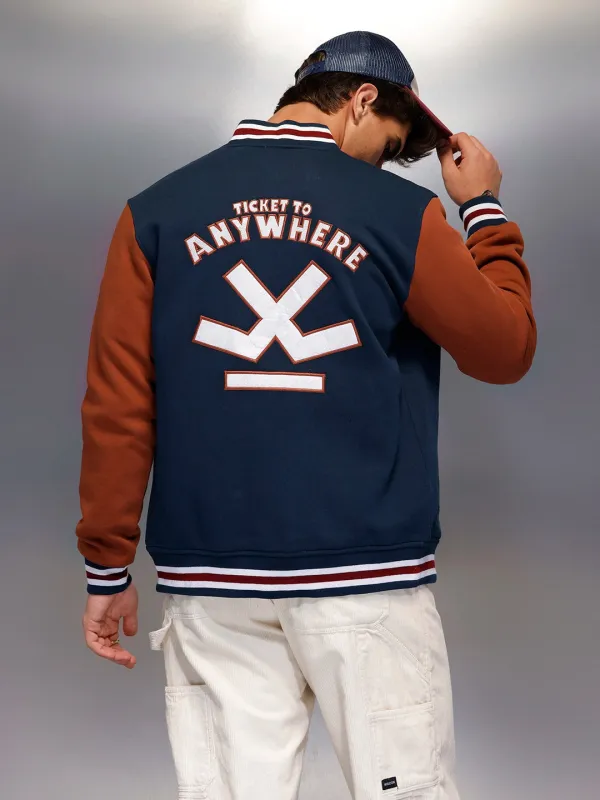 Classic Slim Fit Bomber Jacket   |  Navy Blue sold by Wrogn