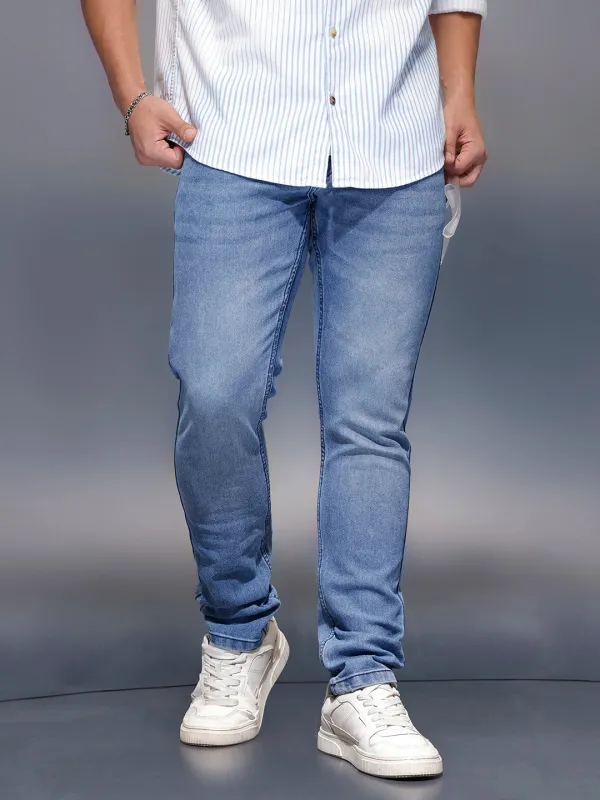 Men's Casual Slim Fit Jeans   |  Blue sold by Wrogn