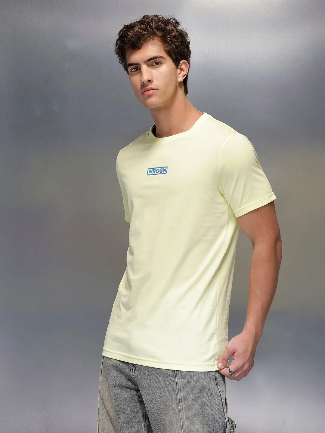 Solid Regular Fit T-Shirt | Light Green sold by Wrogn product image thumbnail 4