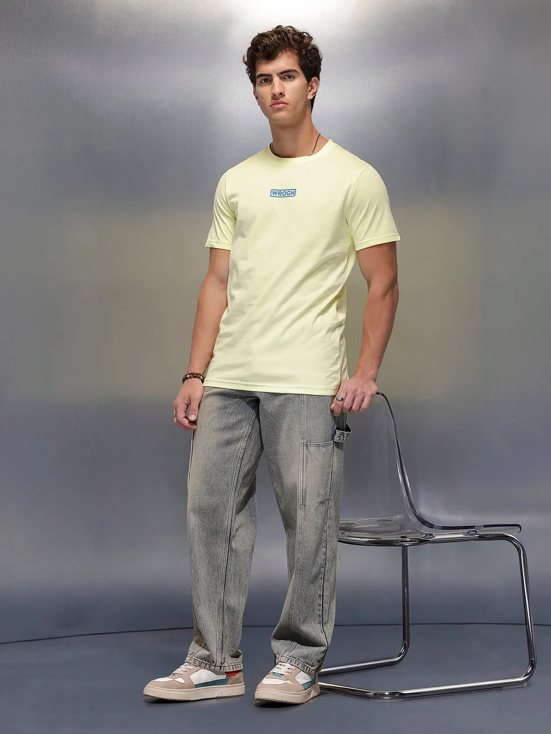 Solid Regular Fit T-Shirt | Light Green sold by Wrogn product image thumbnail 2