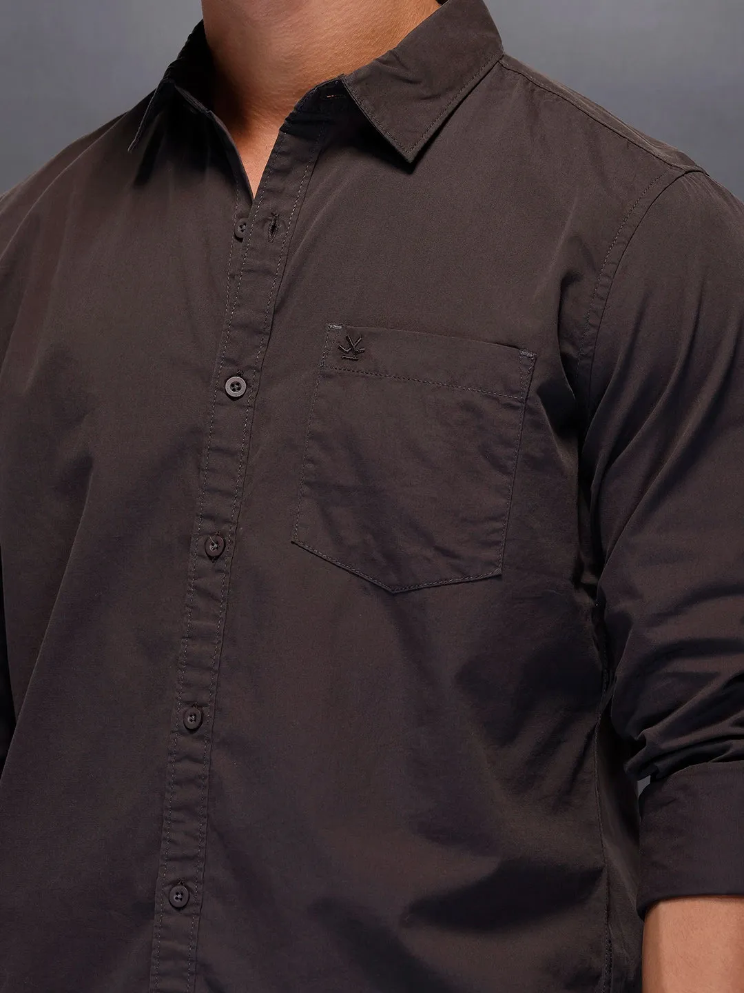 Men's Casual Slim Fit Shirt | Grey sold by Wrogn product image thumbnail 5