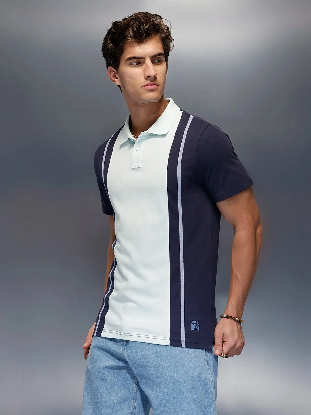 Classic Printed Regular Fit Polo | Blue sold by Wrogn product image thumbnail 4