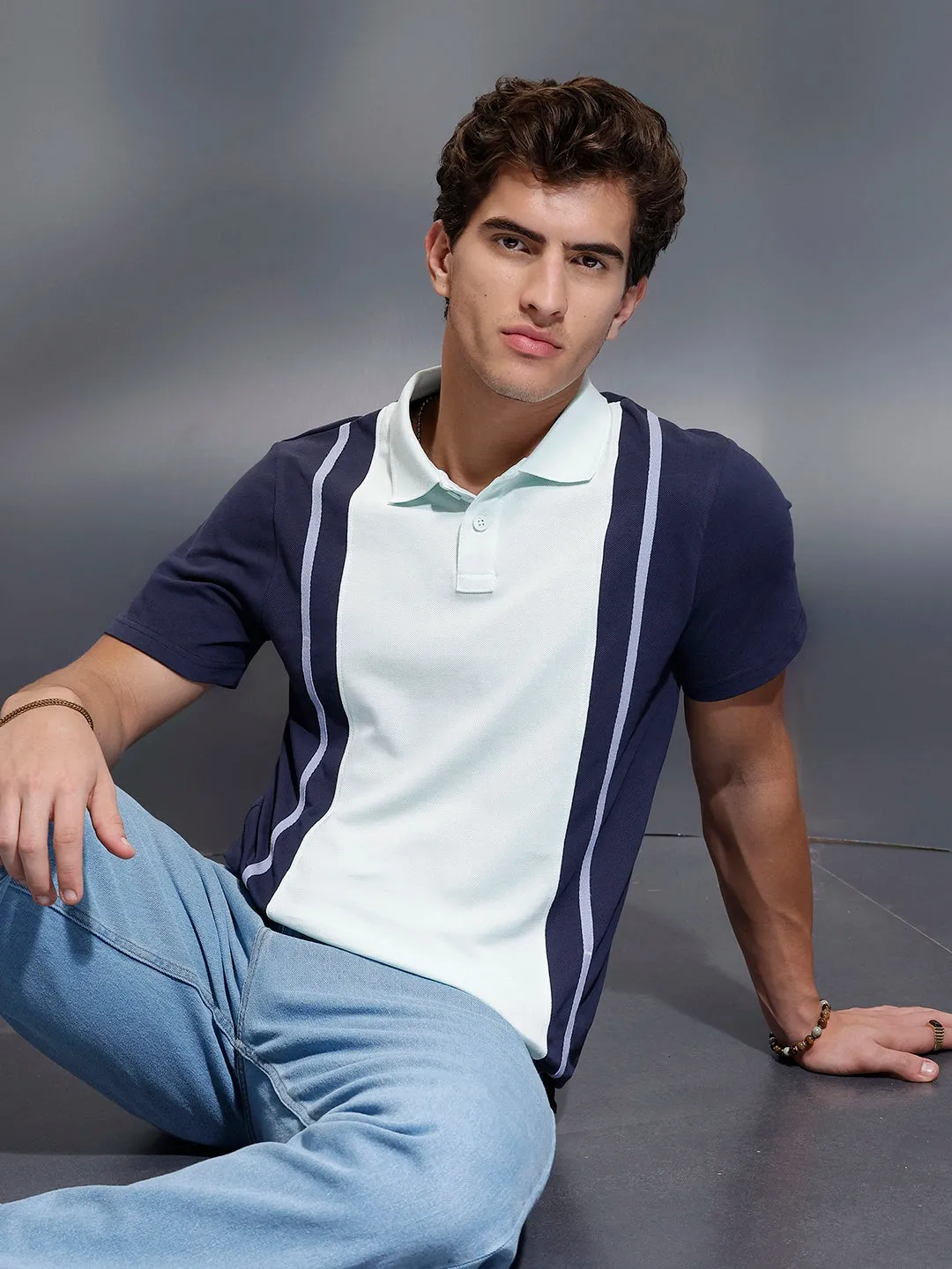 Classic Printed Regular Fit Polo | Blue sold by Wrogn