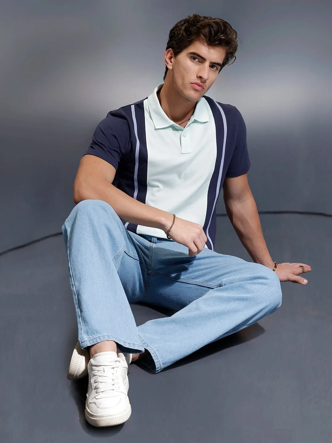 Classic Printed Regular Fit Polo | Blue sold by Wrogn product image thumbnail 2