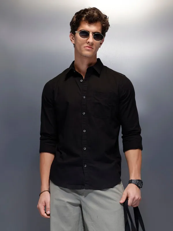 Men's Casual Slim Fit Shirt   |  Black sold by Wrogn