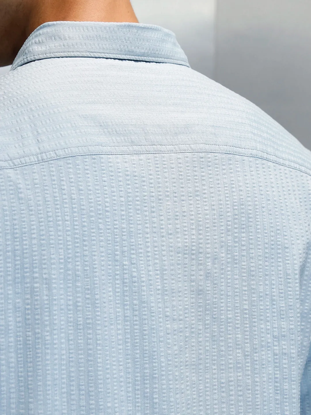 Textured Men's Casual Comfort Fit Shirt | Blue sold by Wrogn product image thumbnail 5