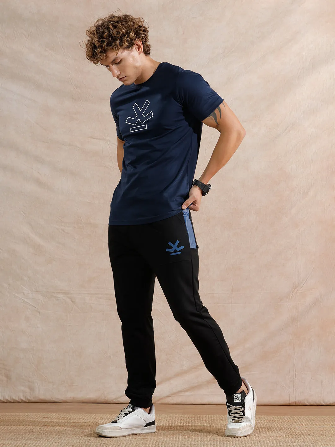 Placement Printed Jogger | Black sold by Wrogn product image thumbnail 2