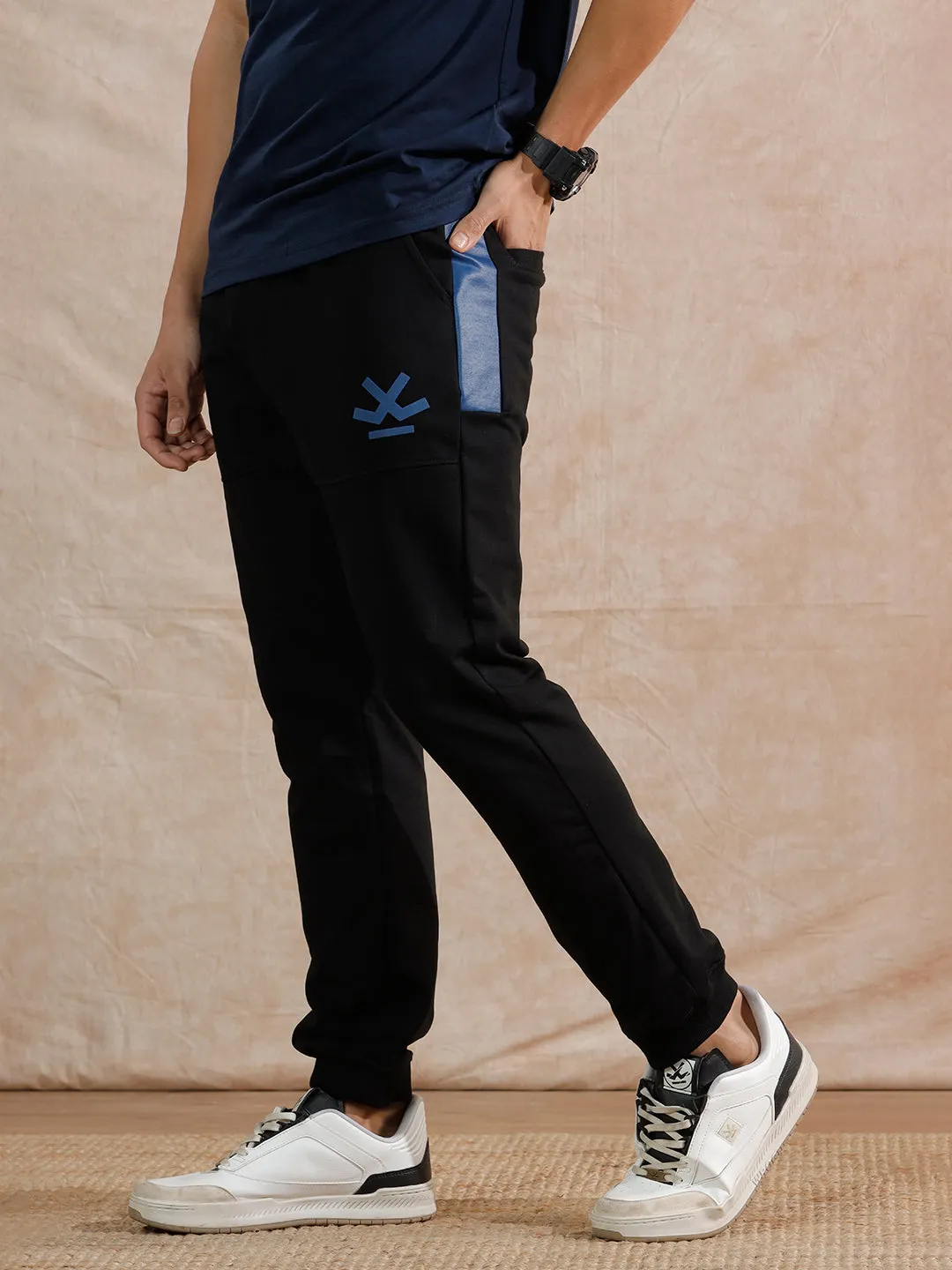 Placement Printed Jogger | Black sold by Wrogn