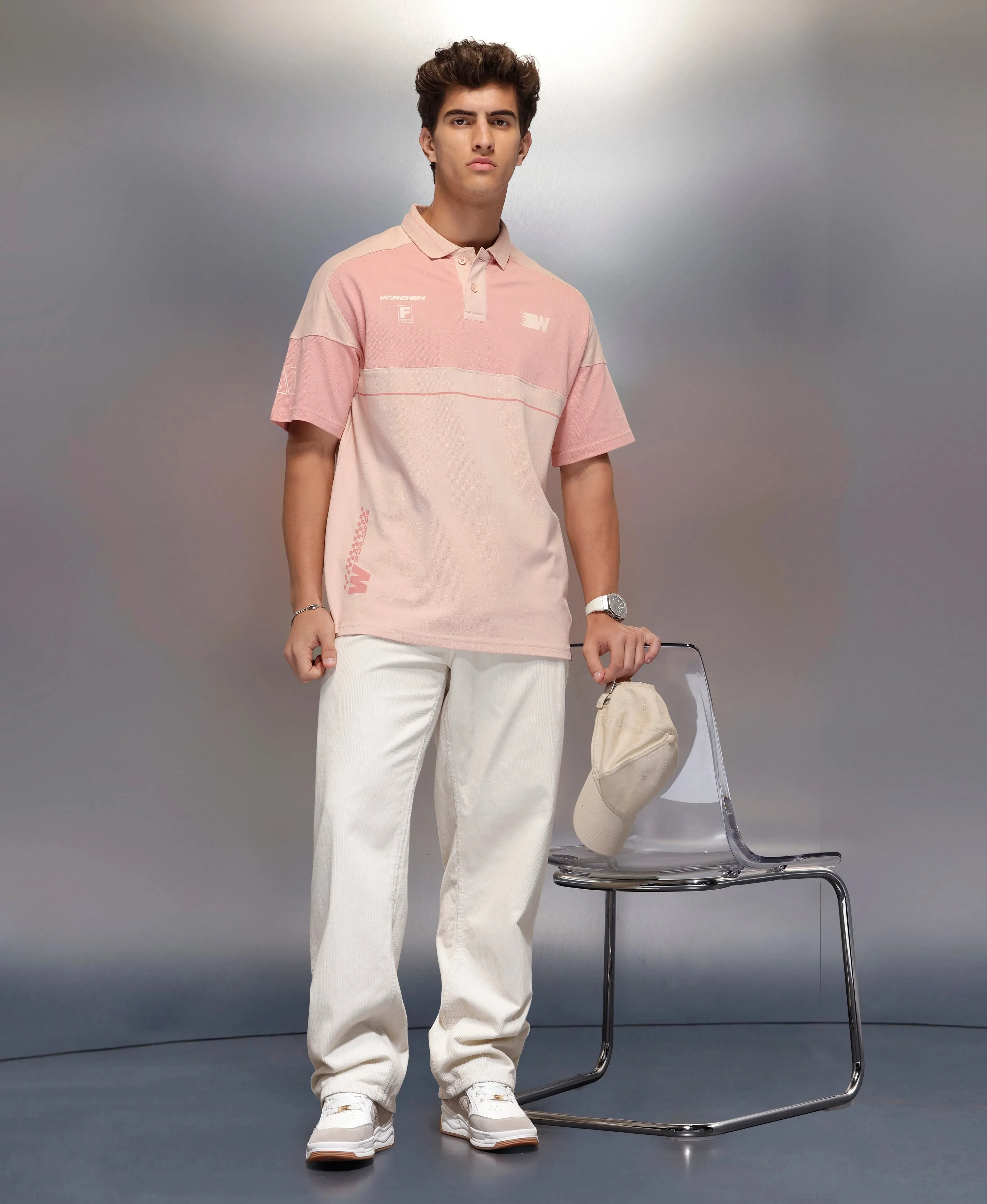 Classic Cut And Sew Polo T-Shirt | Pink sold by Wrogn product image thumbnail 2
