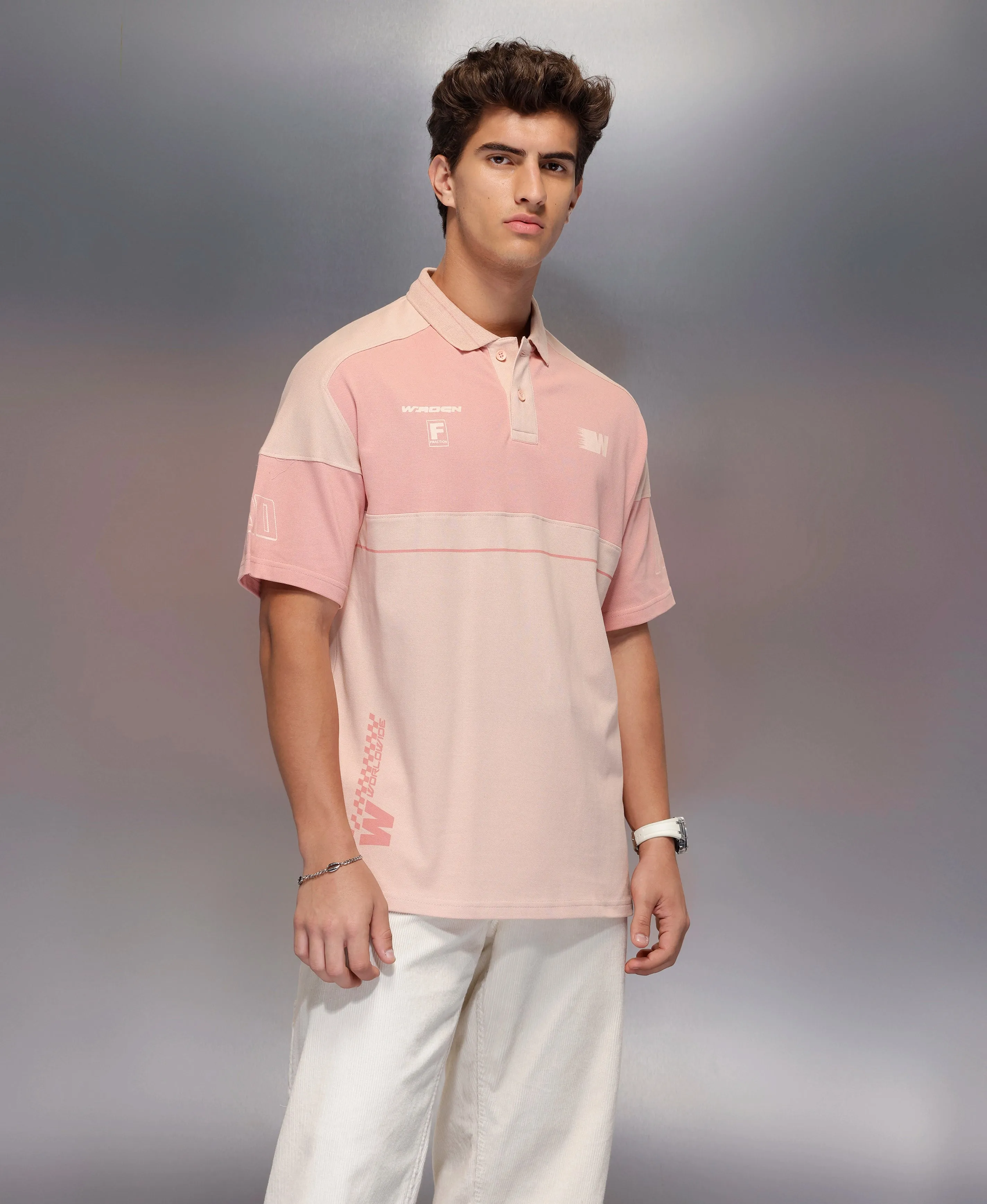 Classic Cut And Sew Polo T-Shirt | Pink sold by Wrogn product image thumbnail 4