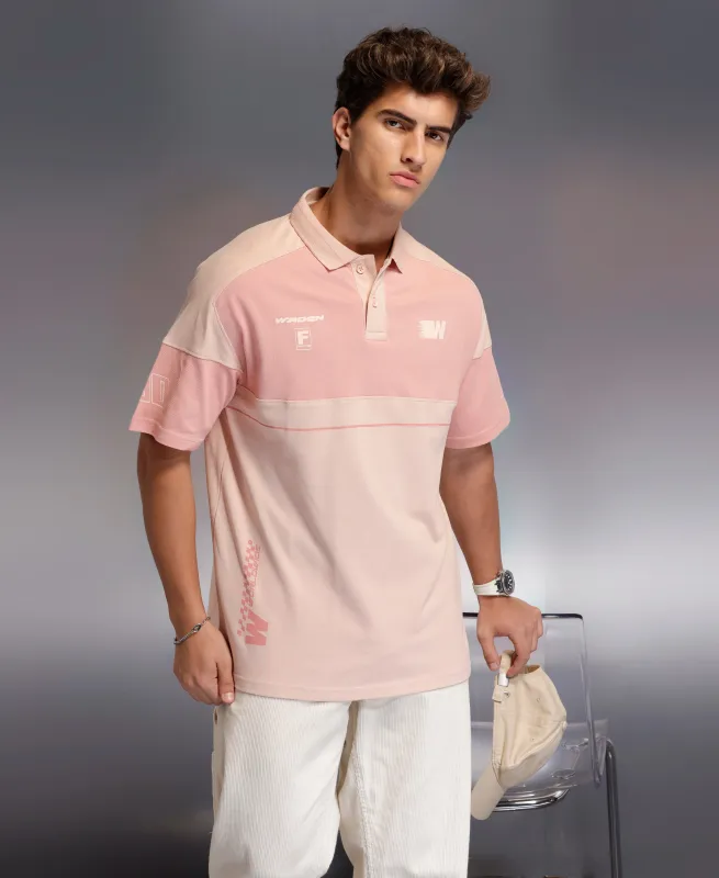 Classic Cut And Sew Polo T-Shirt   |  Pink made by Wrogn