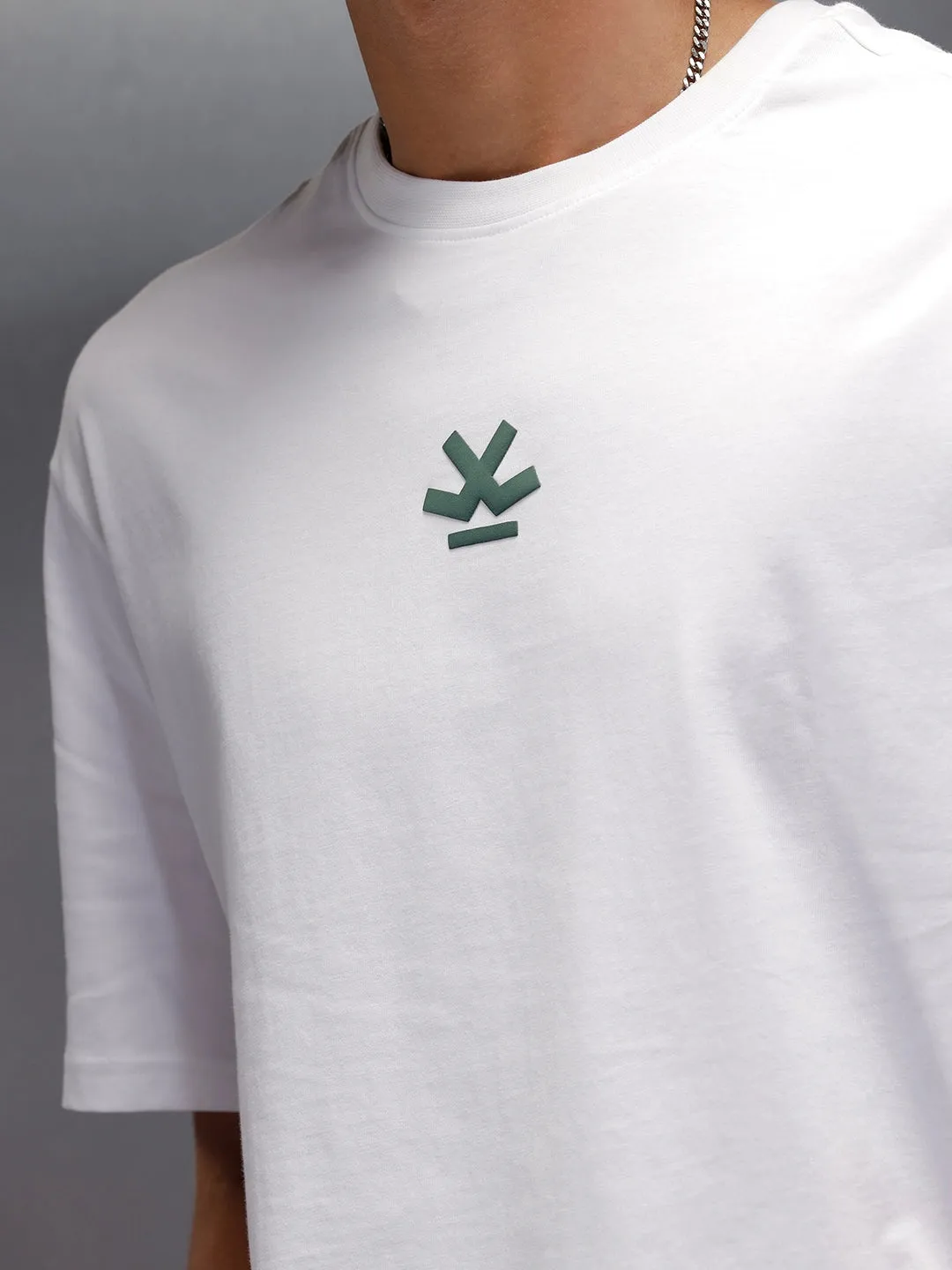 Oversized Fit T-Shirt With Embroidered & Printed Back | White sold by Wrogn product image thumbnail 5