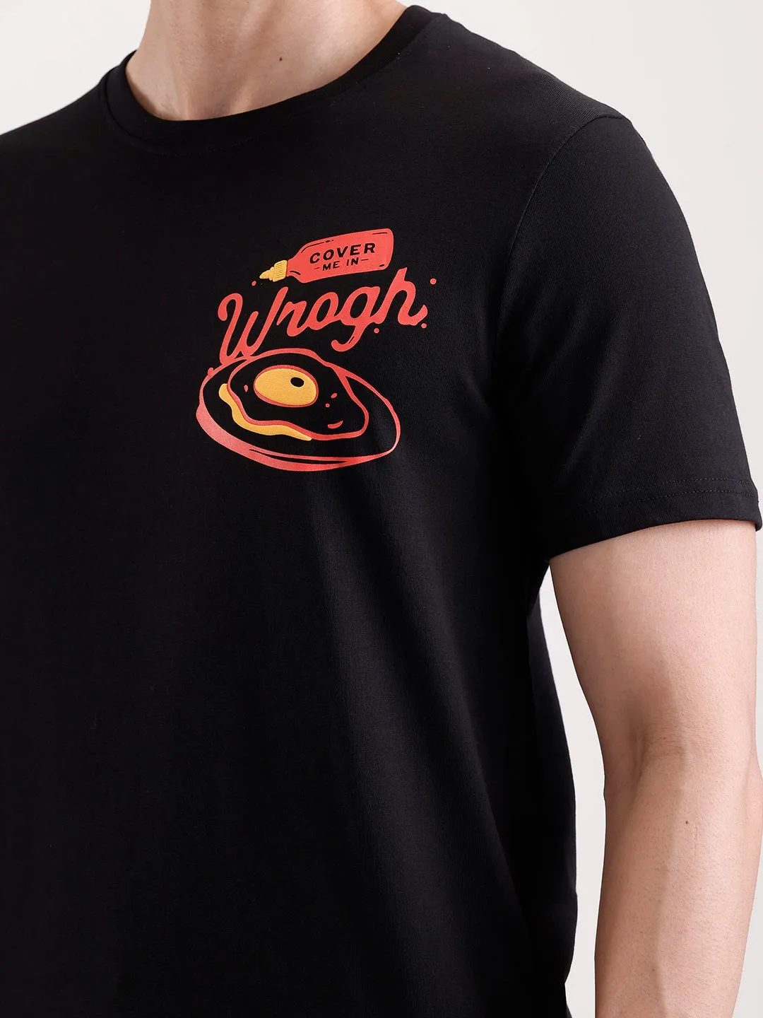 Classic Placement Printed T-Shirt | Black sold by Wrogn product image thumbnail 5