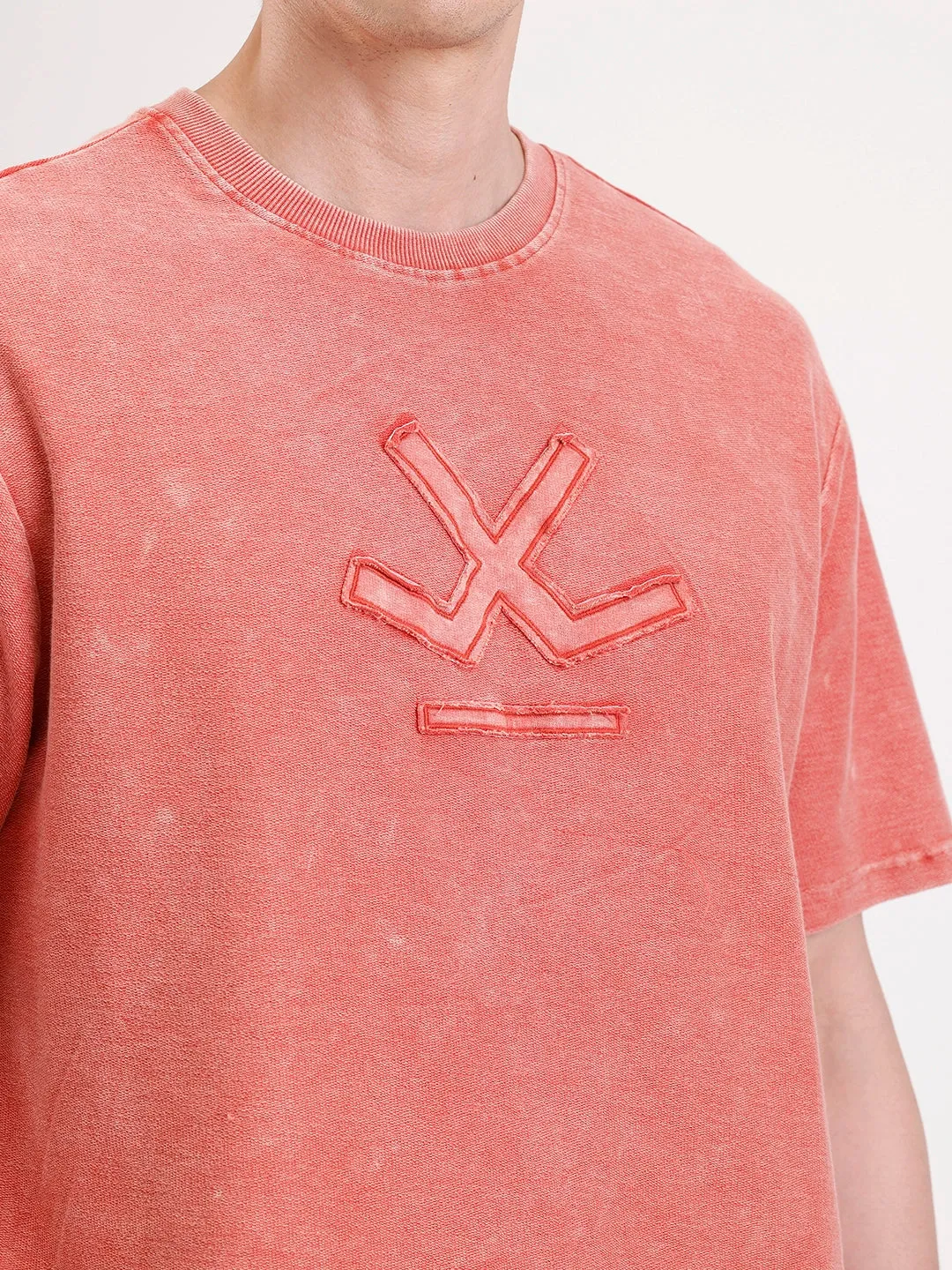 Washed Embroidery Patch T-Shirt | Rust sold by Wrogn product image thumbnail 5