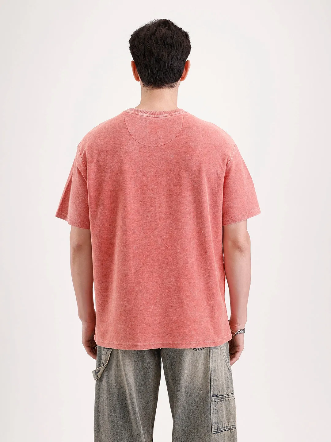 Washed Embroidery Patch T-Shirt | Rust sold by Wrogn product image thumbnail 3
